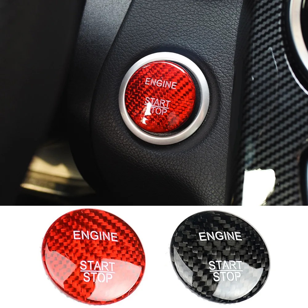 

For Mercedes Benz C E W176 W246 W205 C117 GLC X253 AMG ML GLE Carbon Fiber Car Engine Start Stop Button Decorative Sticker Cover
