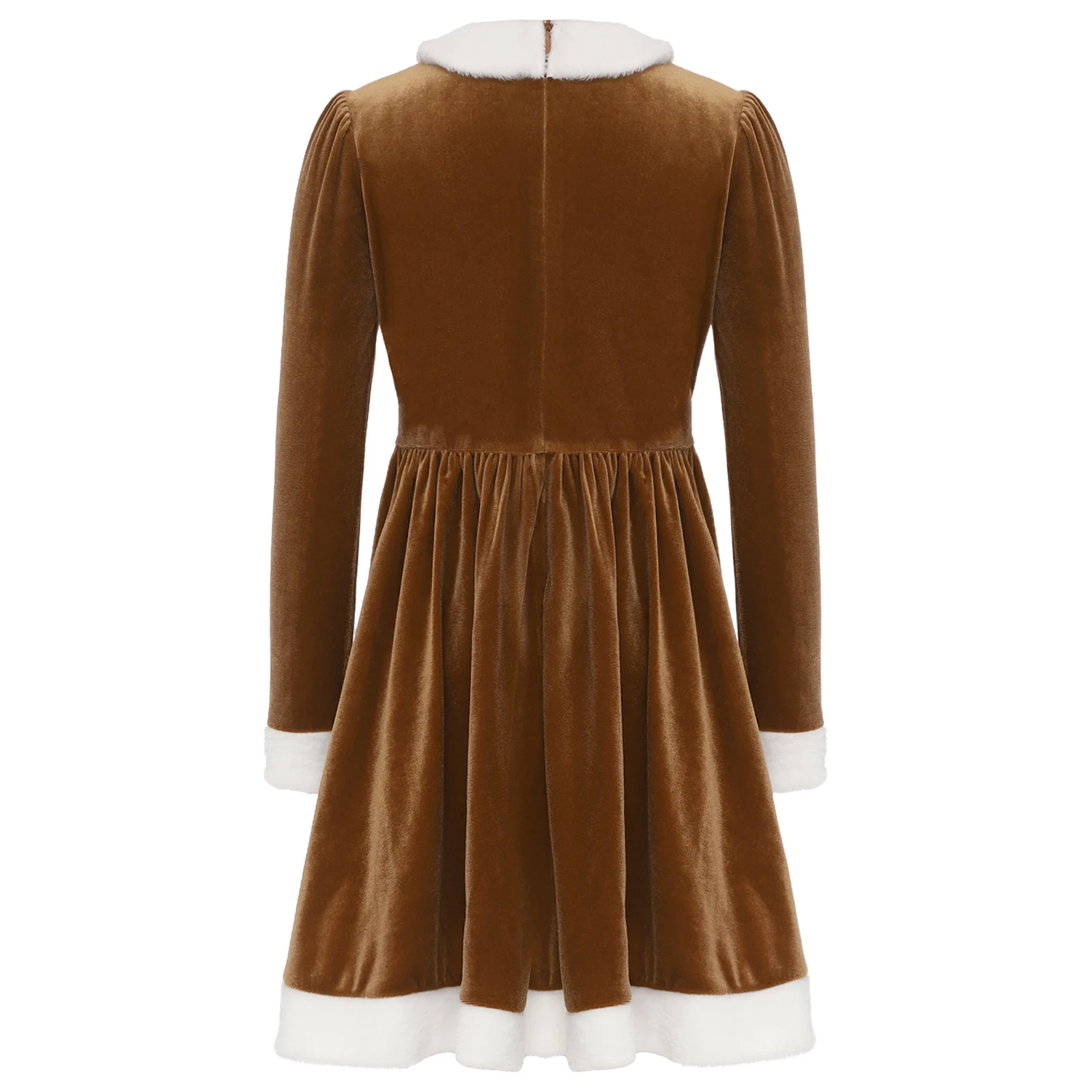 أطفال بنات عيد الميلاد الزنجبيل رجل تأثيري حلي طويلة الأكمام الزنجبيل الخبز نمط المخملية فستان عيد الميلاد السنة الجديدة ملابس للحفلات