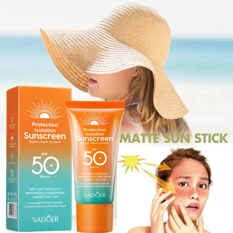 

Face Body Whitening Sunscreen Cream SPF50+ Refreshing Waterproof UV Protector Isolation Sunscreen Moisturizing Brightening