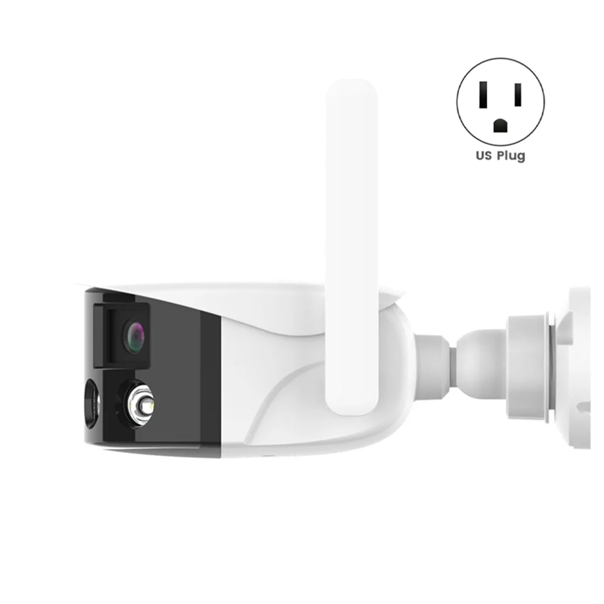 ATP-4MP 2K HD-camera Panorama Groot schermbewaking Dual Vision Splicing Ultragroothoek 180 °   Full Color Camera US Plug