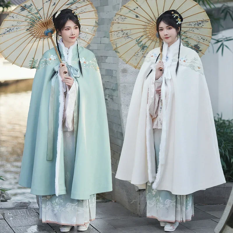 Chinese Hanfu Cloak Cape Costume Traditional Ancient China Style Costume Chistmas Xmas Party Outfits for Women GIirls