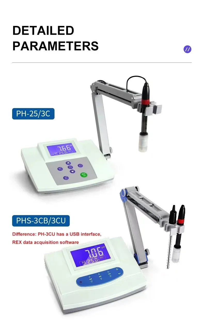 Probador de medidor de PH de sobremesa de alta precisión PH-3C