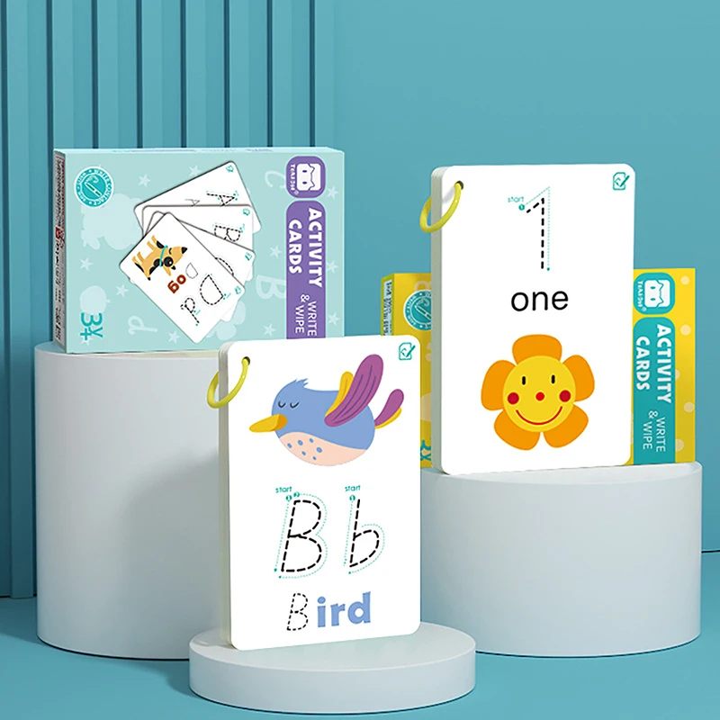 Cartões de aprendizagem infantil para leitura e escrita, flashcard cognição número, brinquedo educativo matemática para crianças