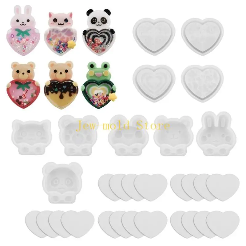 

C71B Fun and Practical Shaker Mold Set Collectible Toy Like Shakeable Resin Animal Figurines Versatile Decorative Accessory