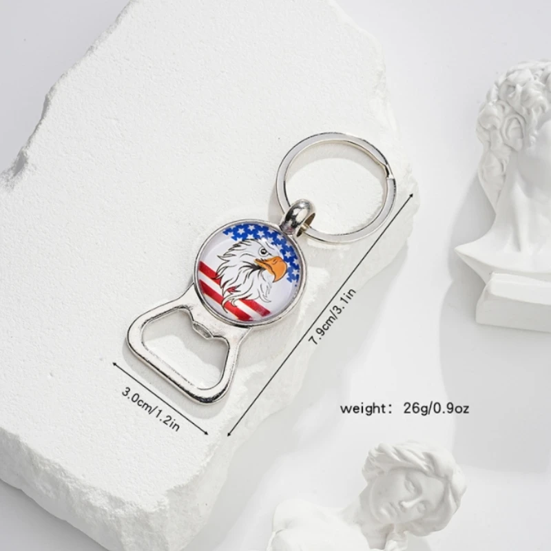 1pcs n flag time gem key ring pendant father's day gift opener metal key ring accessories