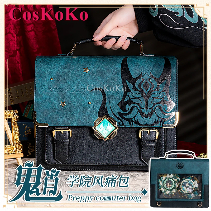 CosKoKo Xiao Cosplay Anime Game Genshin Impact Theme Impression Pack Daily Preppy Commuter Backpack Messenger Bag Fashion Itabag