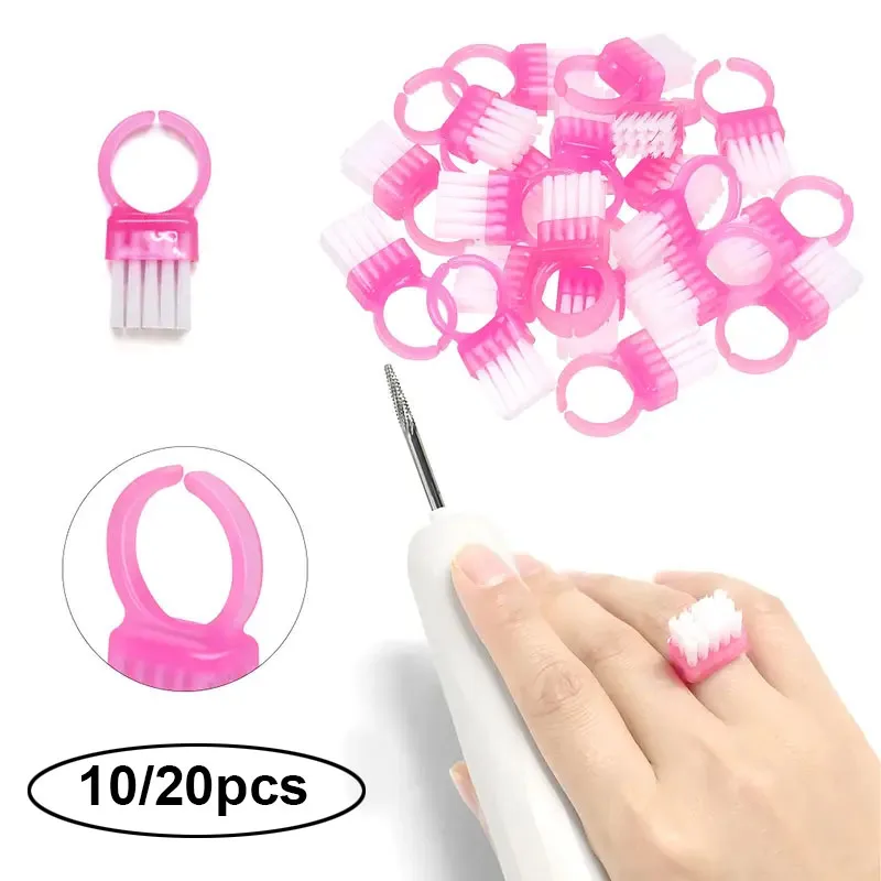 10/20 szt. Pędzli w kształcie pierścienia do czyszczenia paznokci Profesjonalne narzędzie do usuwania żelu do paznokci, pudru i pyłu do paznokci Salonowe pędzle do czyszczenia paznokci