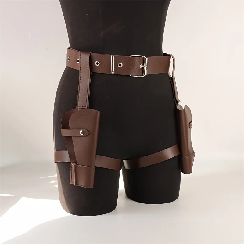 1 Stück nordisches mittelalterliches Wikinger-Holster, vielseitiges Waffenholster, Waffenholster aus PU-Leder, Piraten-Pistolenholster. Cosplay-Kostüm-Requisiten – Detail 4