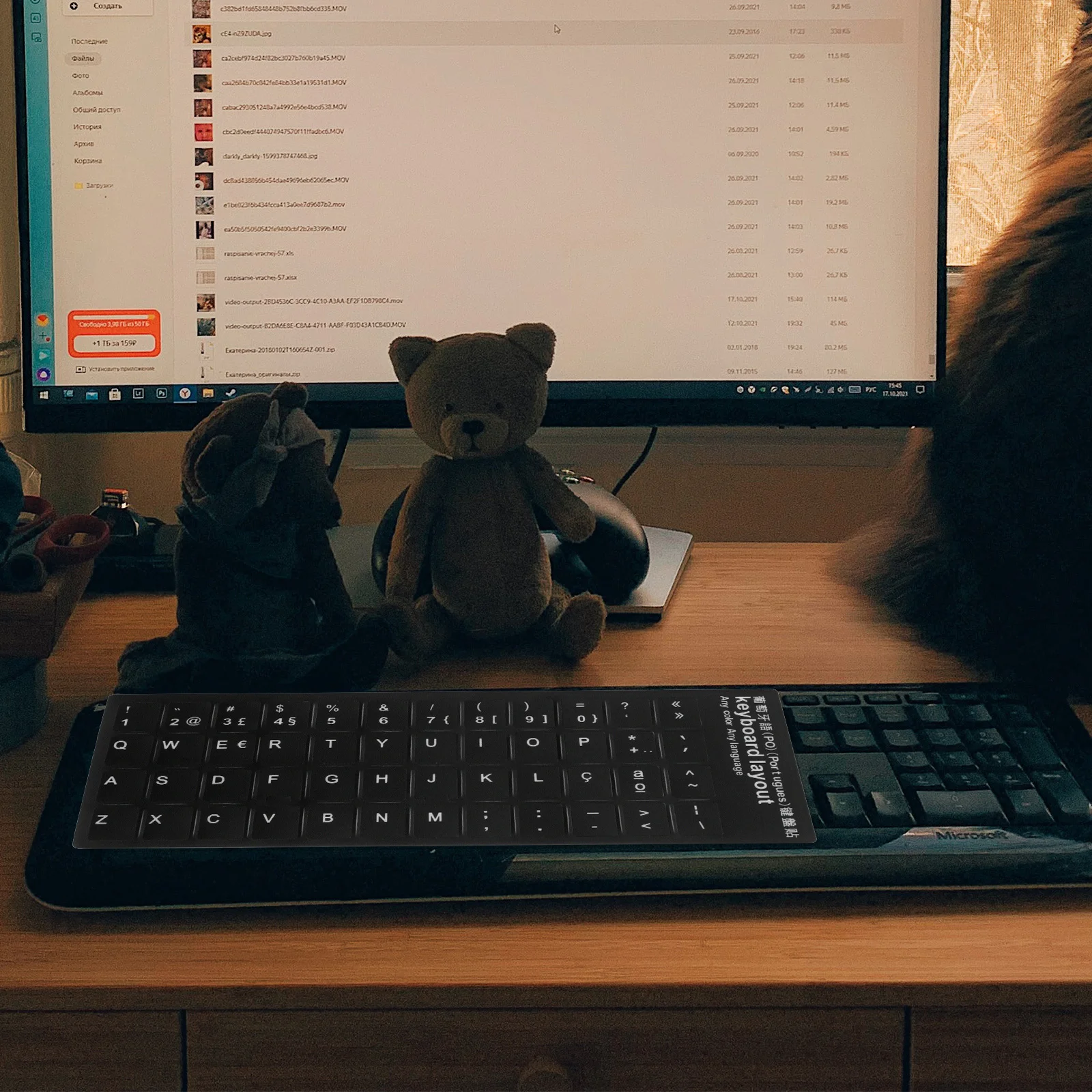 

10pcs Keyboard Stickers Black Background White Lettering Universal Laptop Keyboard Cover Protector Replacement For Worn Keys