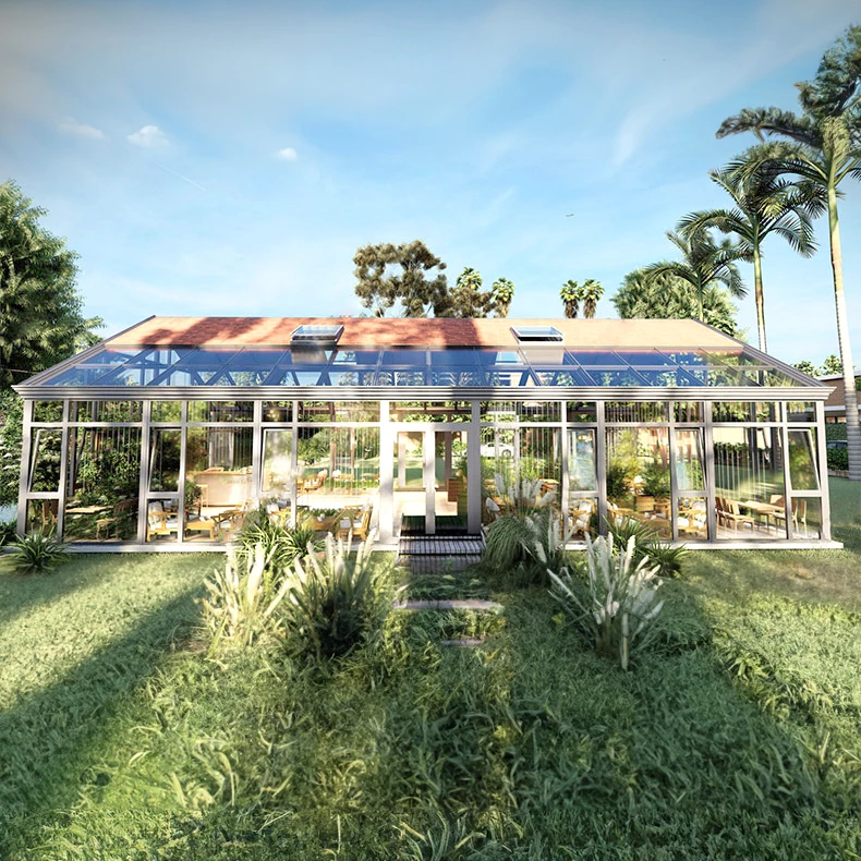 Outdoor Waterproof Sunroom with Aluminum Frame and Tempered Glass Roof for Residential Use sunroom