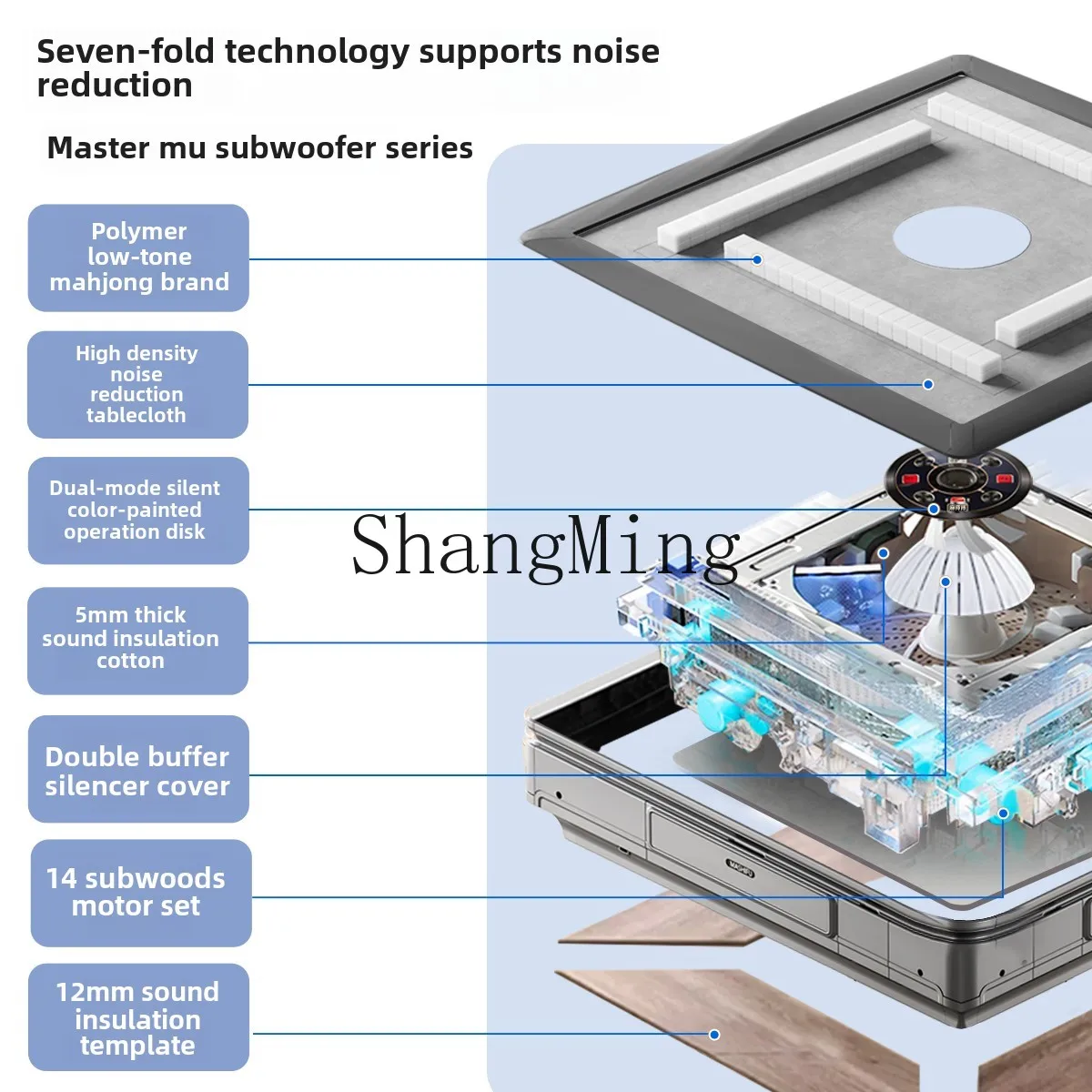 XMH household electric roller coaster mini mahjong machine fully automatic folding dual-purpose mahjong table dining table