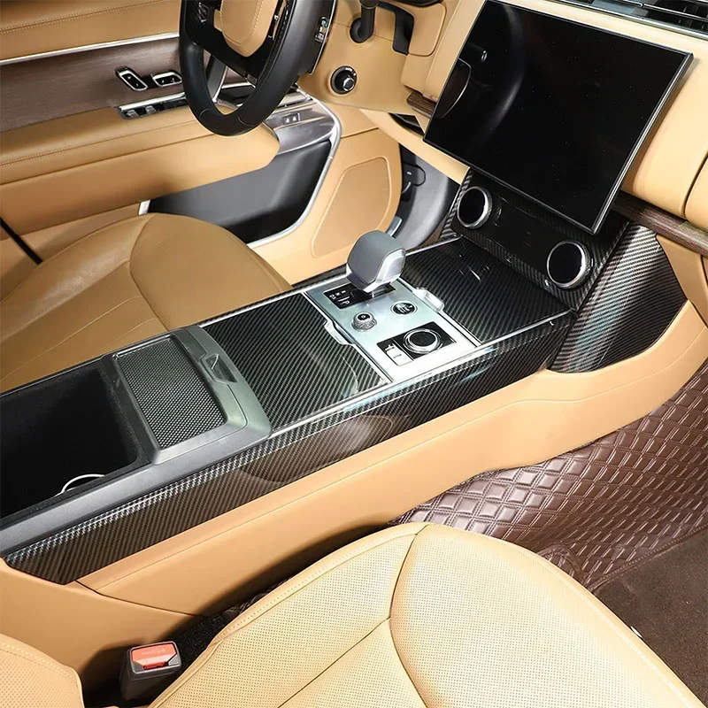 لاند روفر رينج روفر فوغ 2023 + مجموعة لوحة تروس التحكم المركزي للسيارة ABS ألياف الكربون نمط الملحقات الداخلية #6