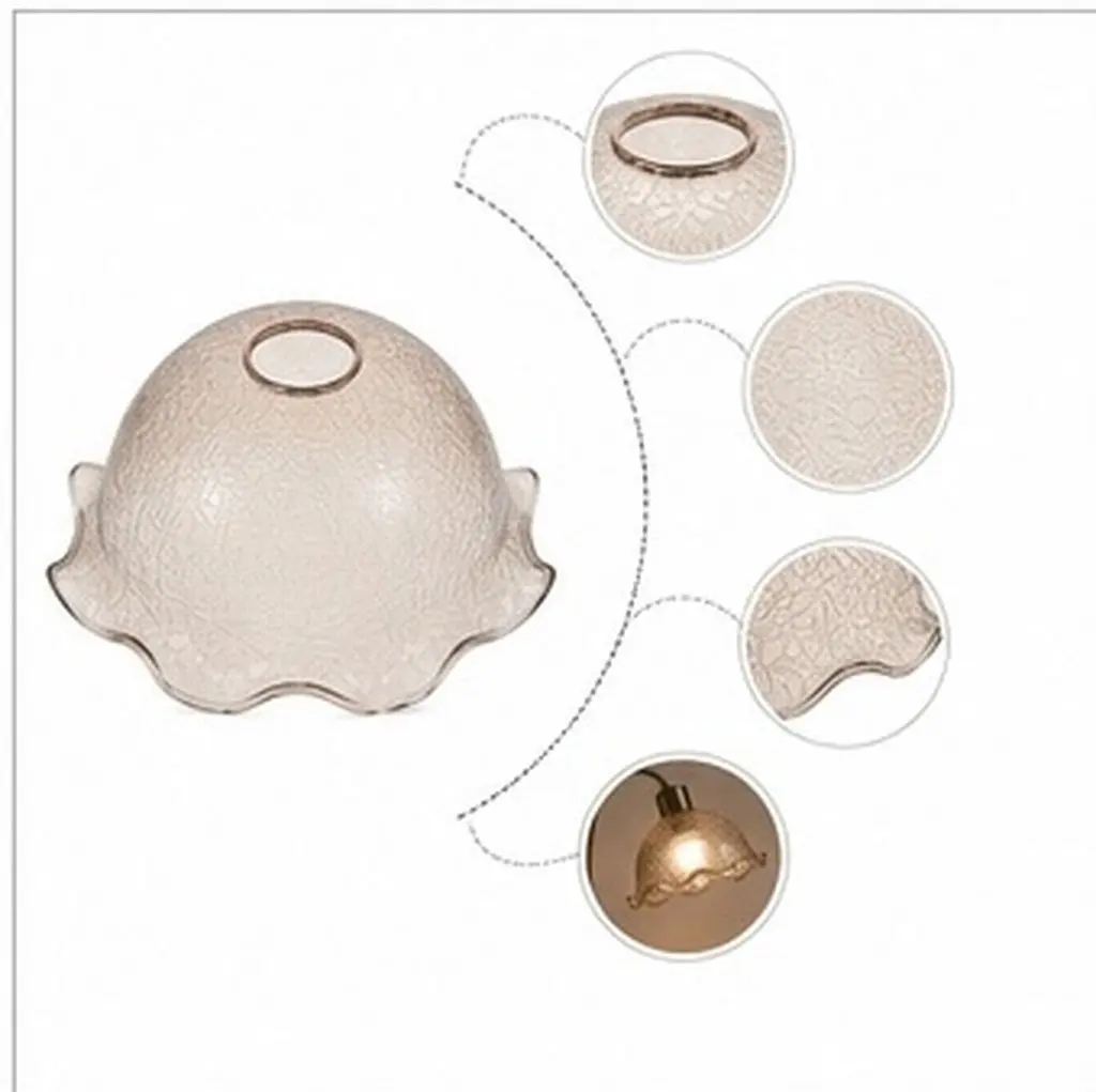 Cracked Glass Lamp Shade for Vintage Pendant Light Fixture Replacement Decorative Lighting Cover with Distressed Texture