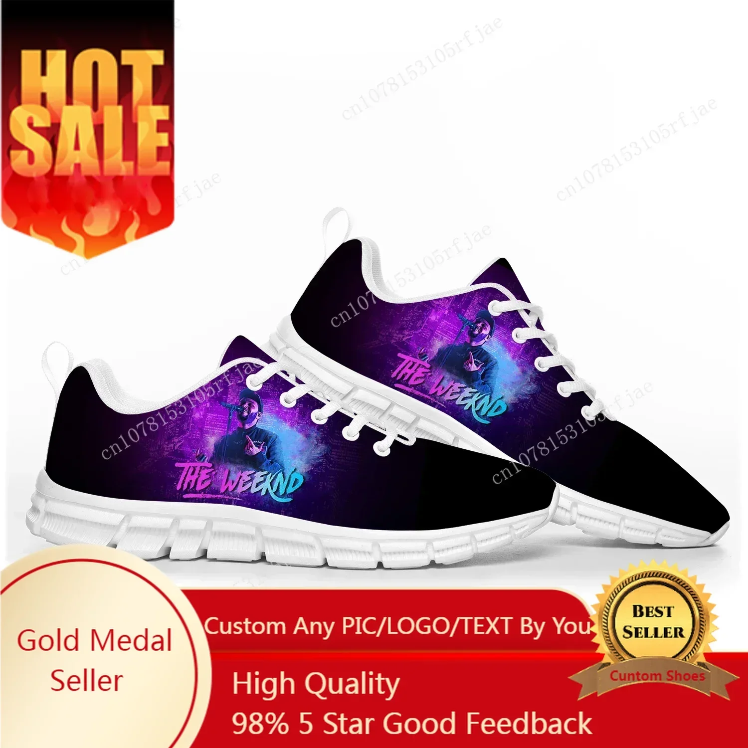 The Weeknd Singer Pop Sports Shoes Mens Womens  Sneakers Casual Custom Couple Shoes White