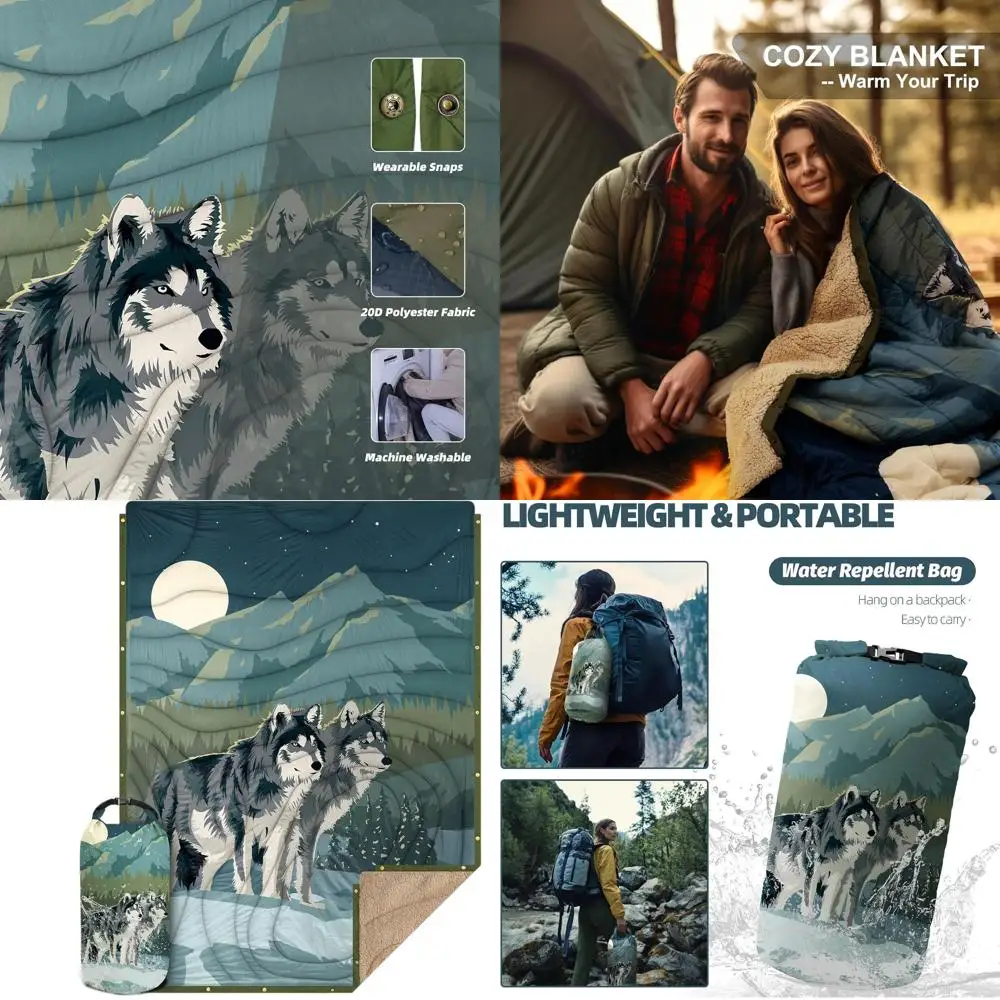 

Сверхлегкое одеяло для кемпинга с подкладкой из шерпы, 78x56, теплое и мягкое для приключений в холодную погоду