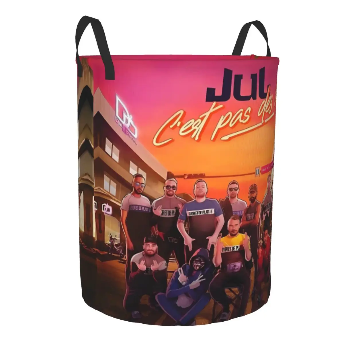 مخصص يوليو Cest Pas Des Lol سلة الغسيل للطي سعة كبيرة صندوق تخزين ملابس مغني الراب الطفل يعوق