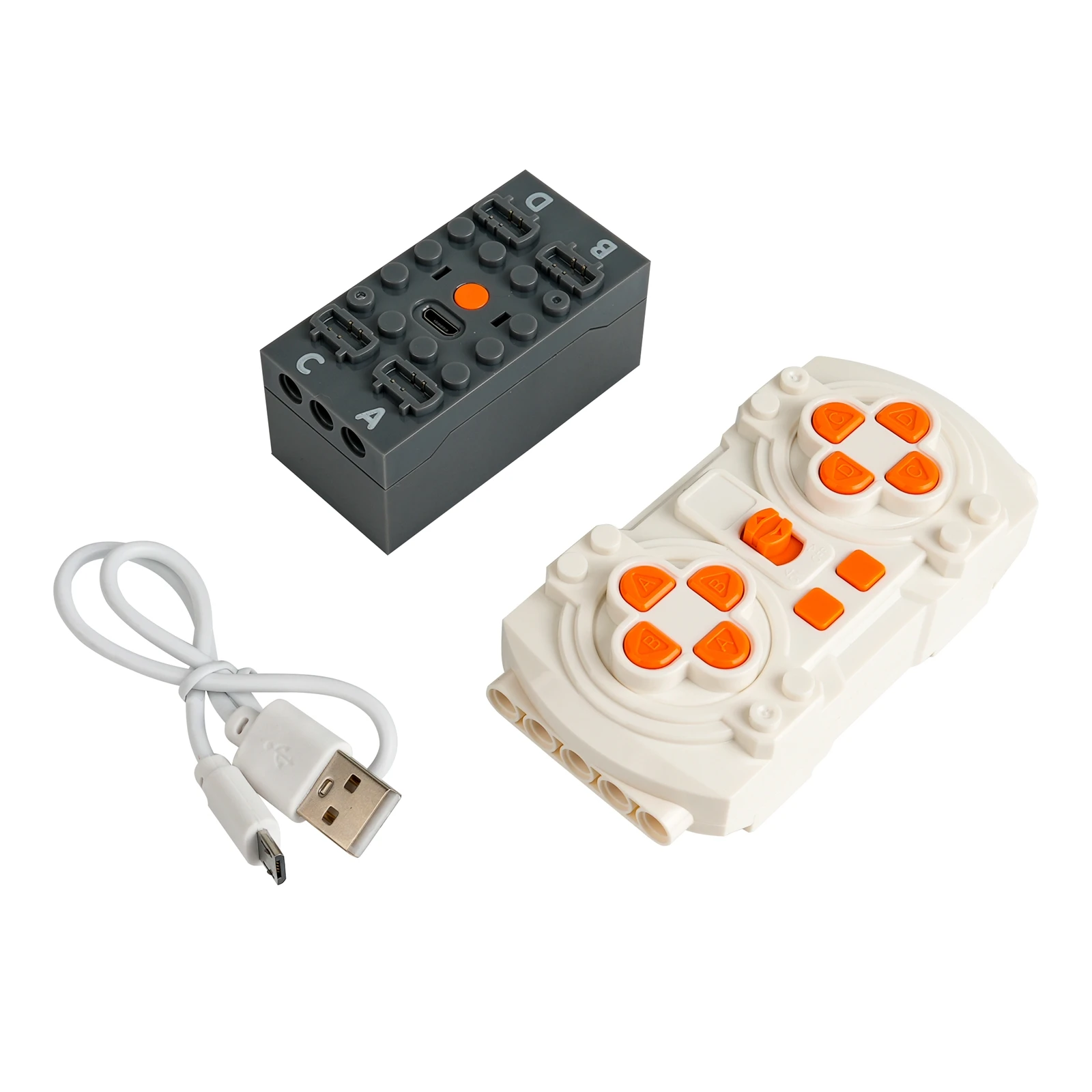 Kit de bloques de construcción programables por aplicación, caja de batería recargable con Control remoto de 8 canales para funciones de energía, Motor de potencia de coche MOC