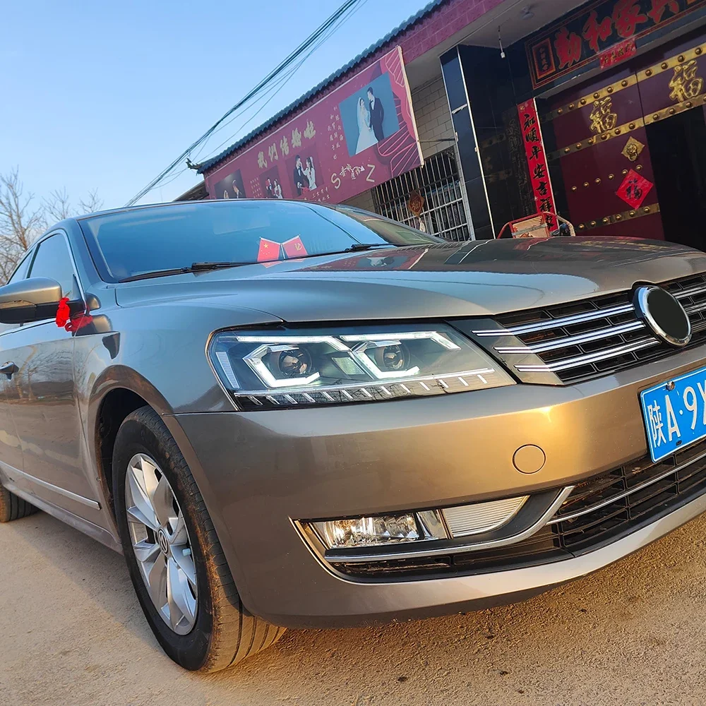 

Модернизированный автомобильный передний фонарь в сборе для Passat B7, американская версия 2011-2015, линзы проектора, светодиодные автомобильные фары, аксессуары Plug and Play
