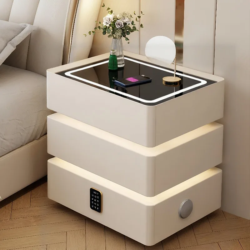 

White Storage Nightstand Lamp Nordic Modern Bedroom Nightstand Item Organizer Armoires De Chambre Home Furniture Accessories