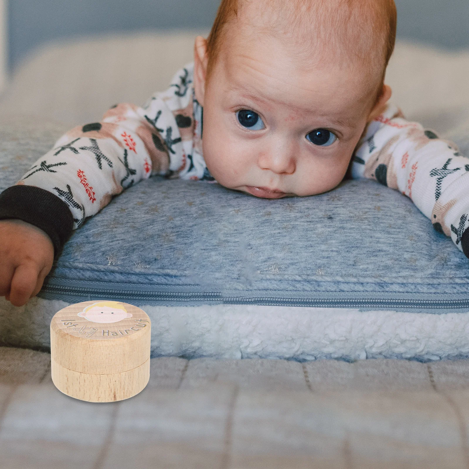 

Baby First Hair Keepsake Box Hair Case Memory Wooden Case Cute Lost Haircut Keepsake Container for Baby Shower Birthday Gifts