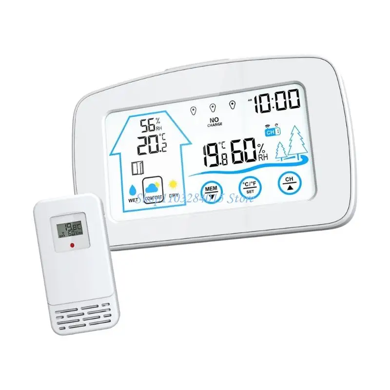 R6FF Digital Temperature Humidity Monitor For Home Large LCD Display Comfort Level Temperature Unit Switchable