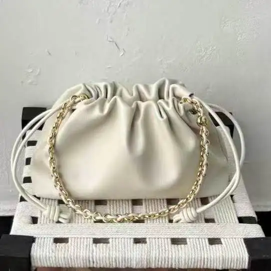 Premium Quality Custom Imported Lambskin Leather Drawstring Bucket Bag, Large-Capacity Shoulder & Crossbody Bag