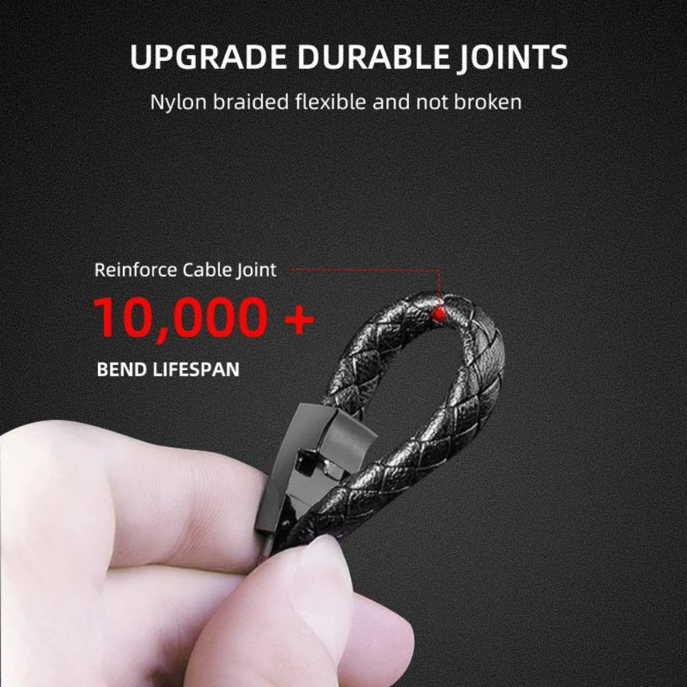 Portable Wearable USB Charging Cable Braided Wristband Data Cable for Android Type C Leather Bracelet Charger Cord Fast Charging