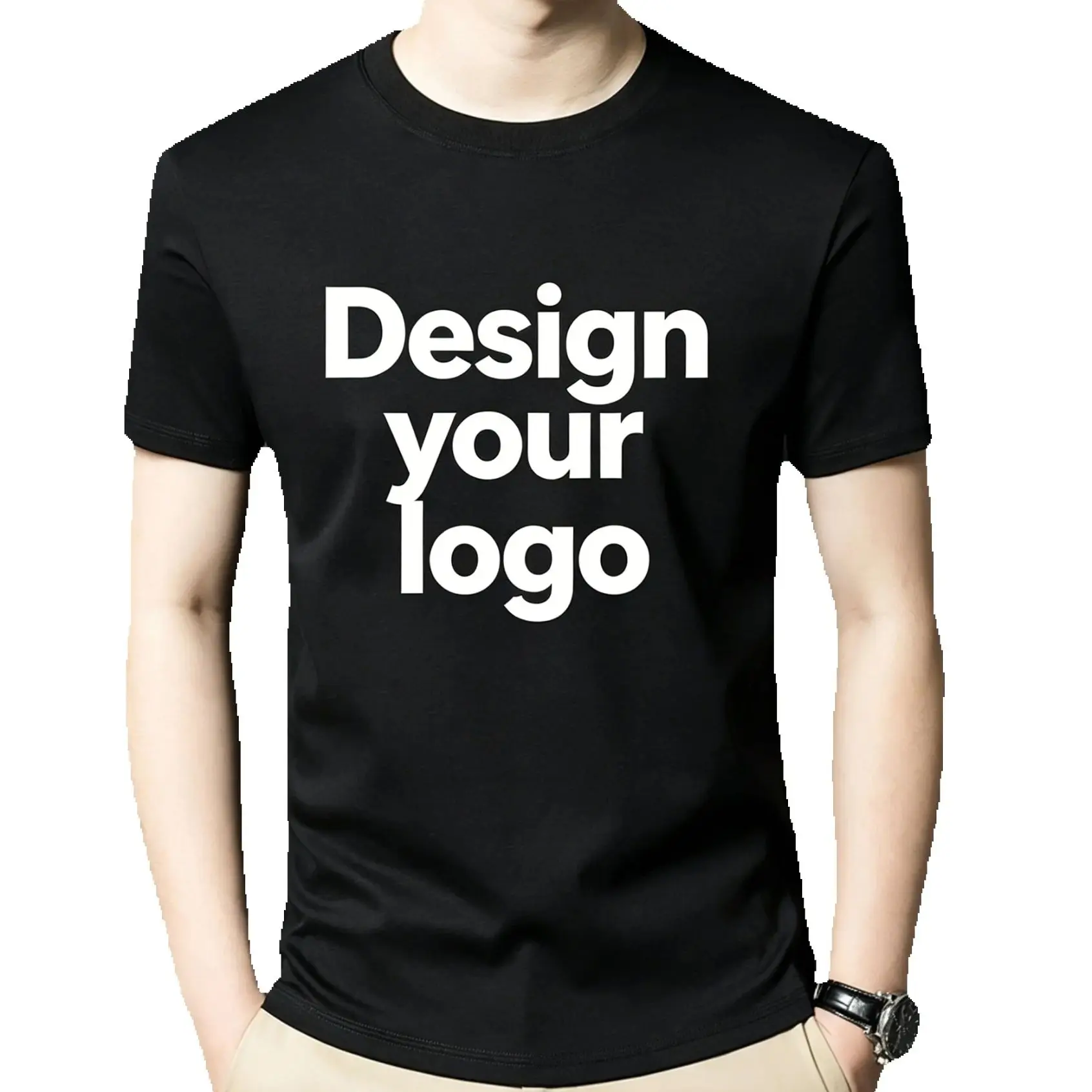 

Custom Your Own Design Text Logo Shirt Personalized Gifts Men's Slim Fit Breathable Regular-fit Short-sleeved T-shirt for Sport