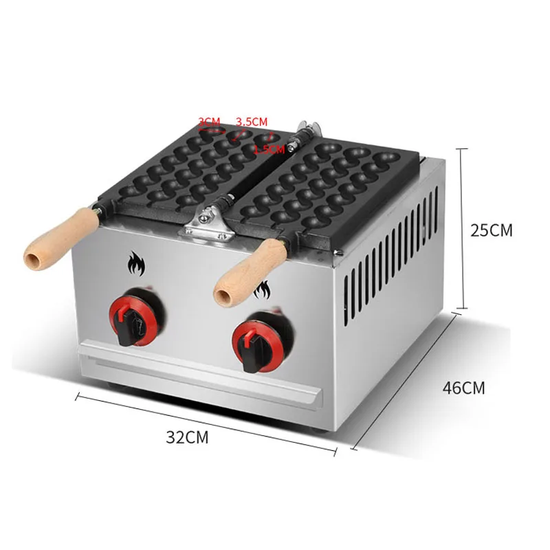 Gas Electric Skewer Waffle Stick Maker Machine Takoyaki Ball Grill Sugar-coated Haws Shape Waffle Iron Making