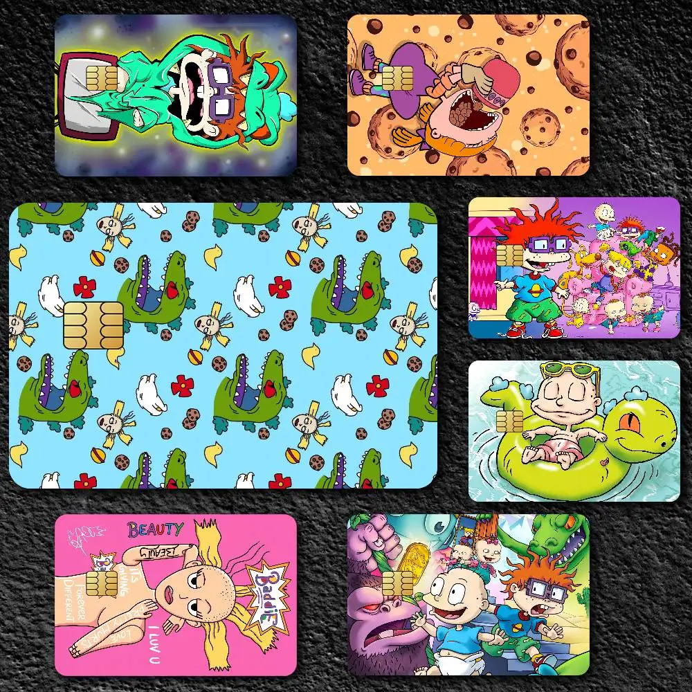 Cartoon R-Rugrats Credit Card Skin Stickers For Bank Card Bus Metro Card Sticker Waterproof Gift