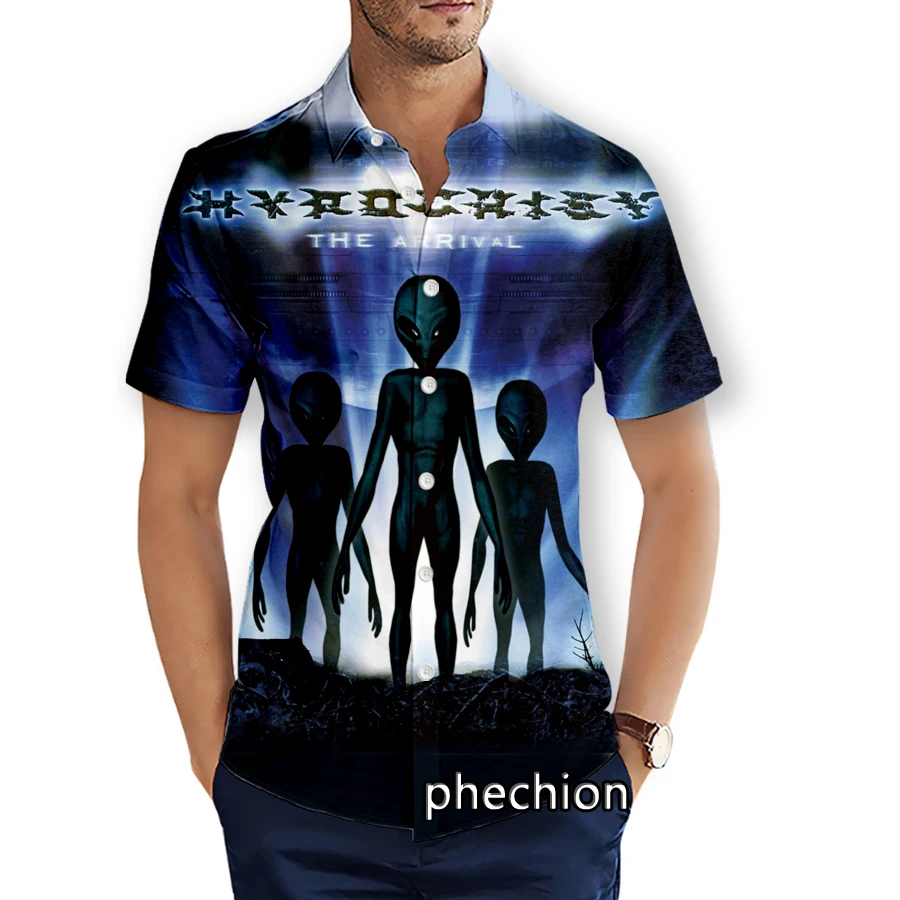 phechion Mens Short Sleeve Beach Shirts Hypocrisy 3D Print Casual Shirts Fashion Streetwear Men Tops X217