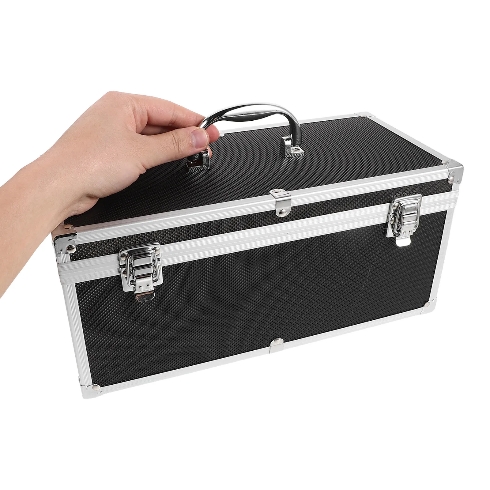 Portable Aluminum Alloy Small Case 12.8 Inch Hard Shell Carrying Box for Sound Equipment Microphone Protective Case Tool Storage