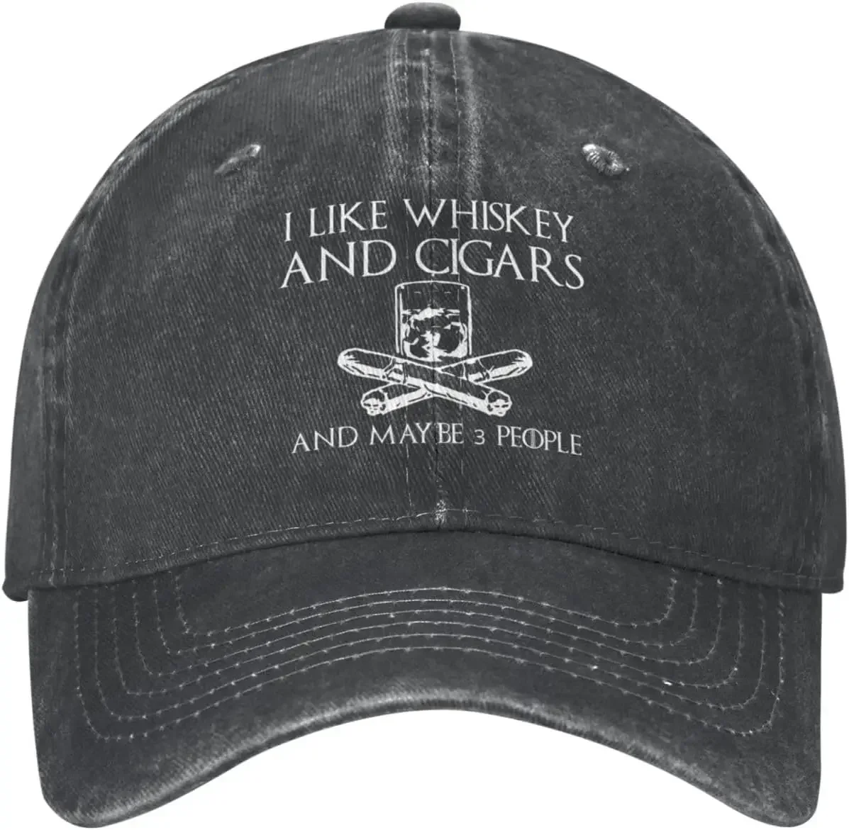 Funny Hat I Like Whiskey and Cigars and Maybe 3 People Hat for Men Baseball Caps Adjustable Caps