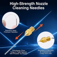 3D Printer Tools Stainless Steel Nozzle Cleaning Needles E3D V6 Nozzle MK8 Nozzle Drills Needle For 3D Printer Ender 3 V2 Parts 2