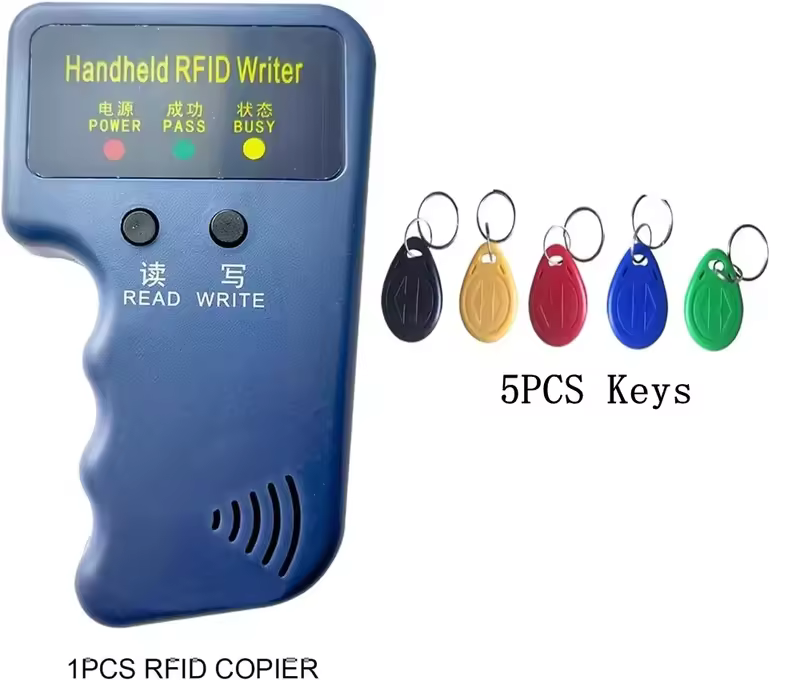 Repetitive Handheld 125KHz EM4100 5200 RFID ID Card Writer Copier Duplicator Programmer + 2pcs T5577 Rewritable Keyfobs Tags - Image 8