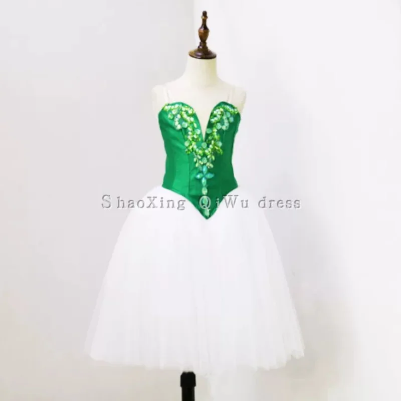 Ballet Emerald Performance Dress Professional Edition Long Dress Customization