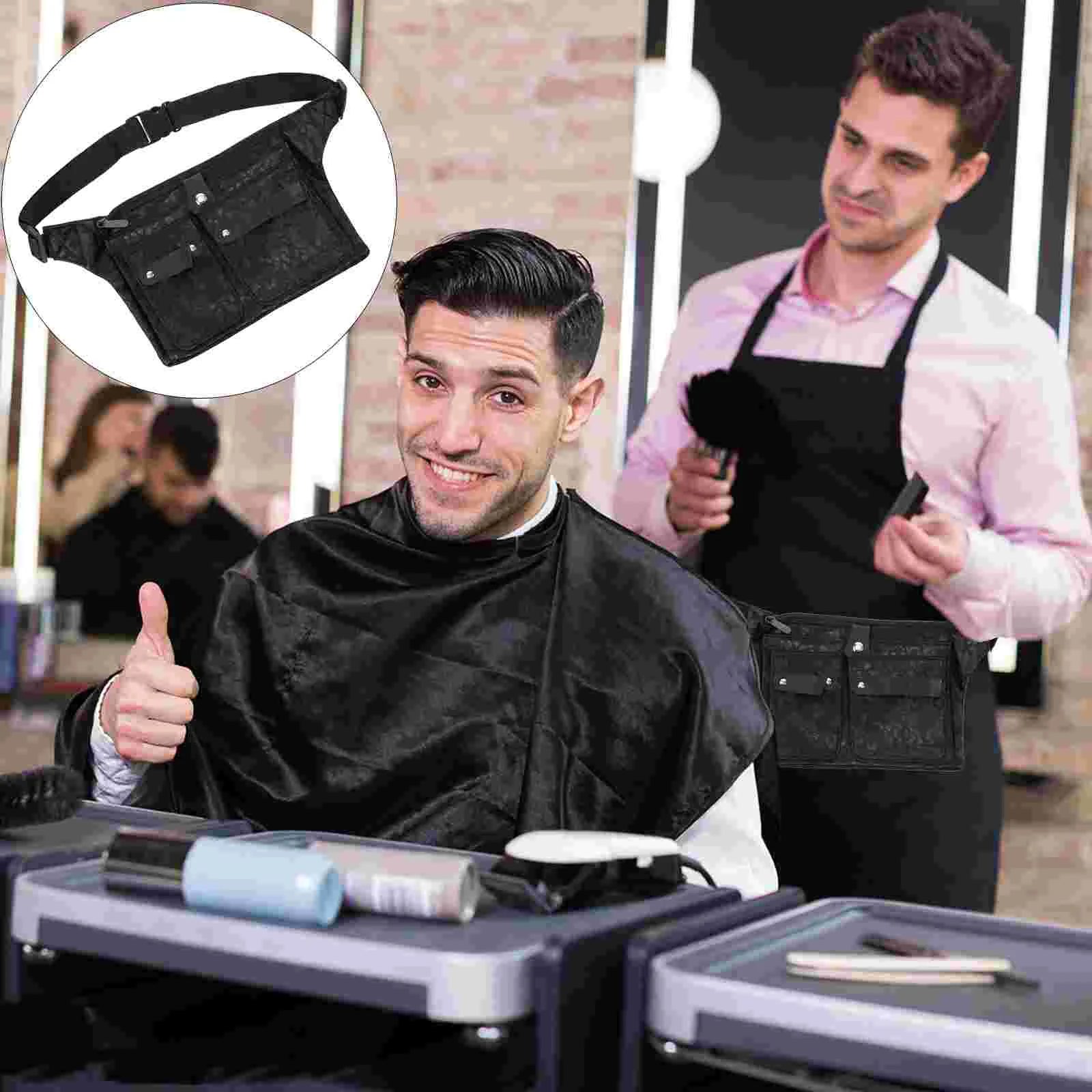 

Waist Belt Scissors Fanny Pack Barber Bags Make up Hairdressing Tool Holder Kit Pocket Black Pouch