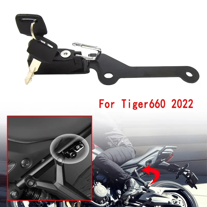 

Подходит для Tiger 660 Tiger Sport 660 2022-аксессуары для мотоциклов, алюминиевый замок с крючком Tiger660, противоугонный боковой предохранительный замок для шлема