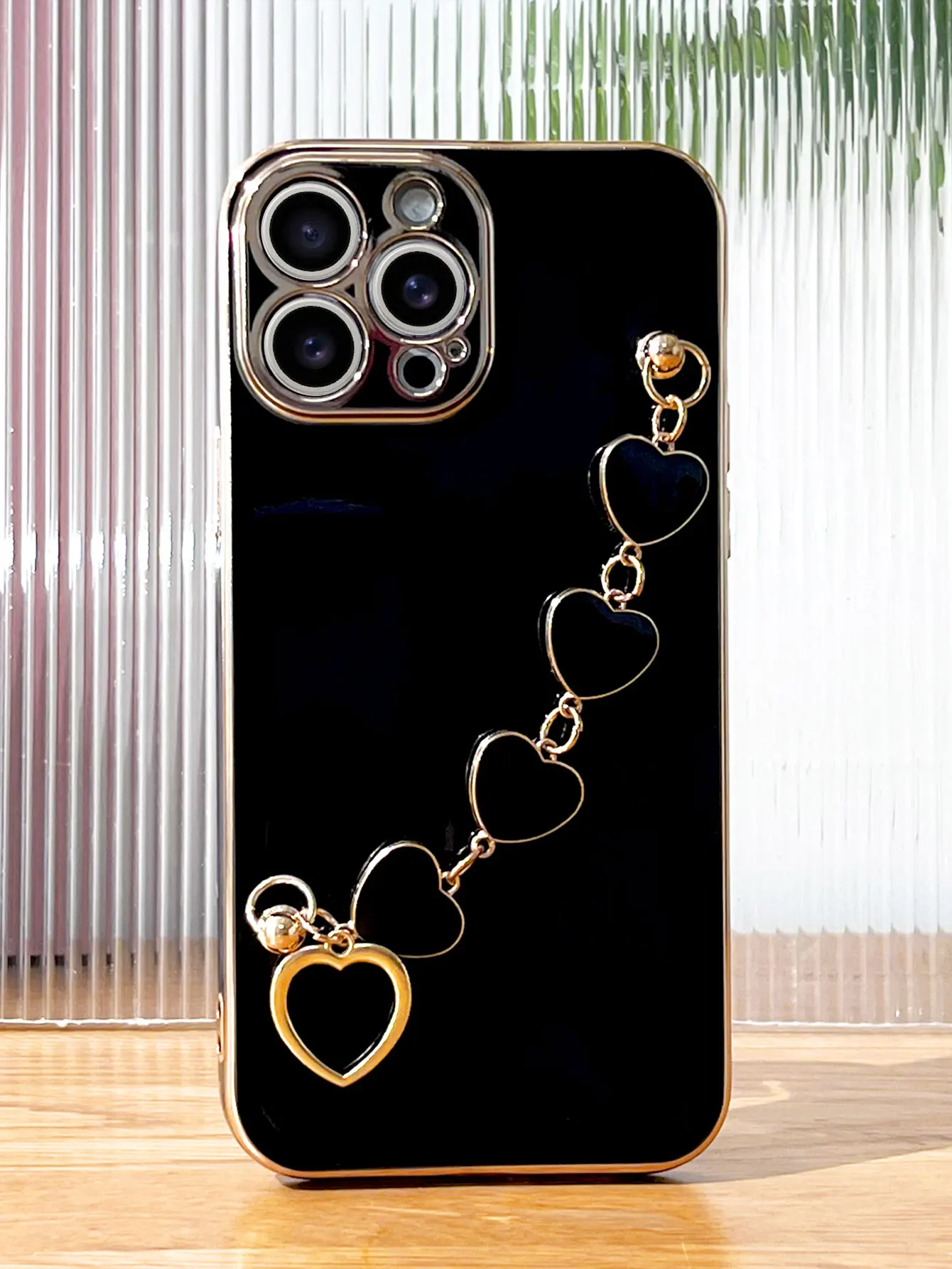 موضة تصفيح الحب سوار على شكل قلب سلسلة قضية الهاتف لسامسونج غالاكسي S26 S25 الترا S24 S23 FE S22 S21 S20 S10 زائد الغطاء الخلفي