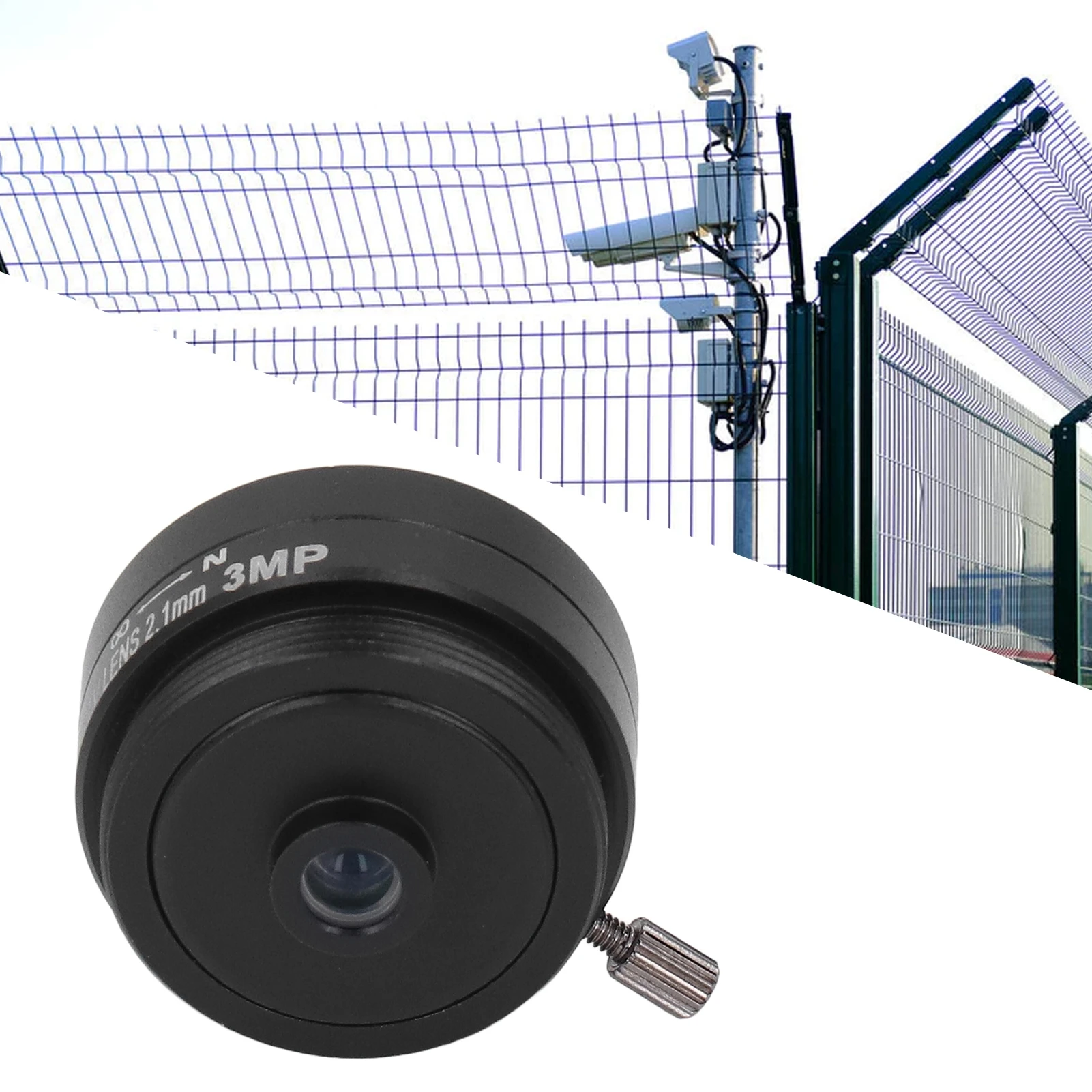 Lente de cámara IP 2,1mm 3MP lente de montaje CS lente de cámara CCTV gran angular aleación de aluminio para cámaras de seguridad del hogar lente de cámara de seguridad