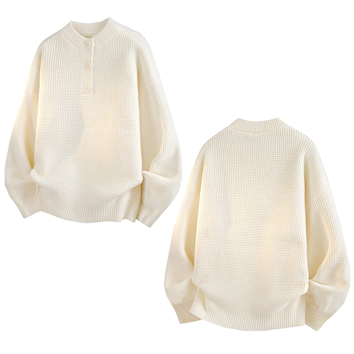 ラウンドネックルーズプルオーバーセーターメンズカジュアルソリッドカラーウールプルオーバー秋と冬のファッショントップマンアウトドア服