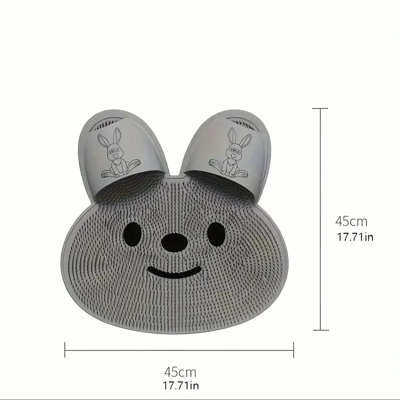 1pc Lazy Back Rub Rabbit Silicone Massage Foot Mat Bathroom Non-slip Mat Bath Rubbing Foot Washing Feet To Remove Dead Skin