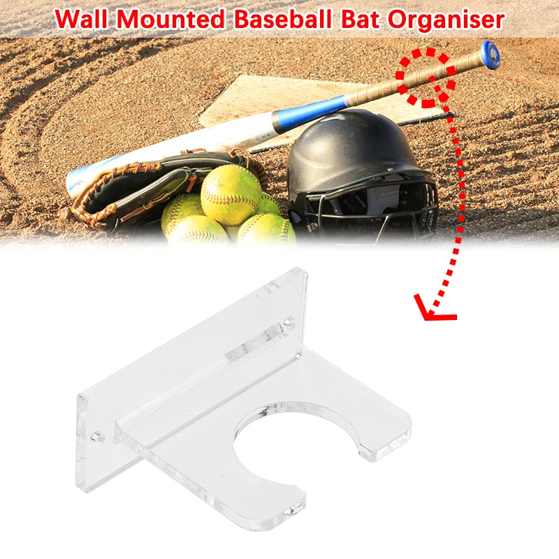 1set Wall Mounted Baseball Bat Organiser Baseball Bat Drilled Display Holder Portable Hanging Baseball Bat Display Stand For Bat