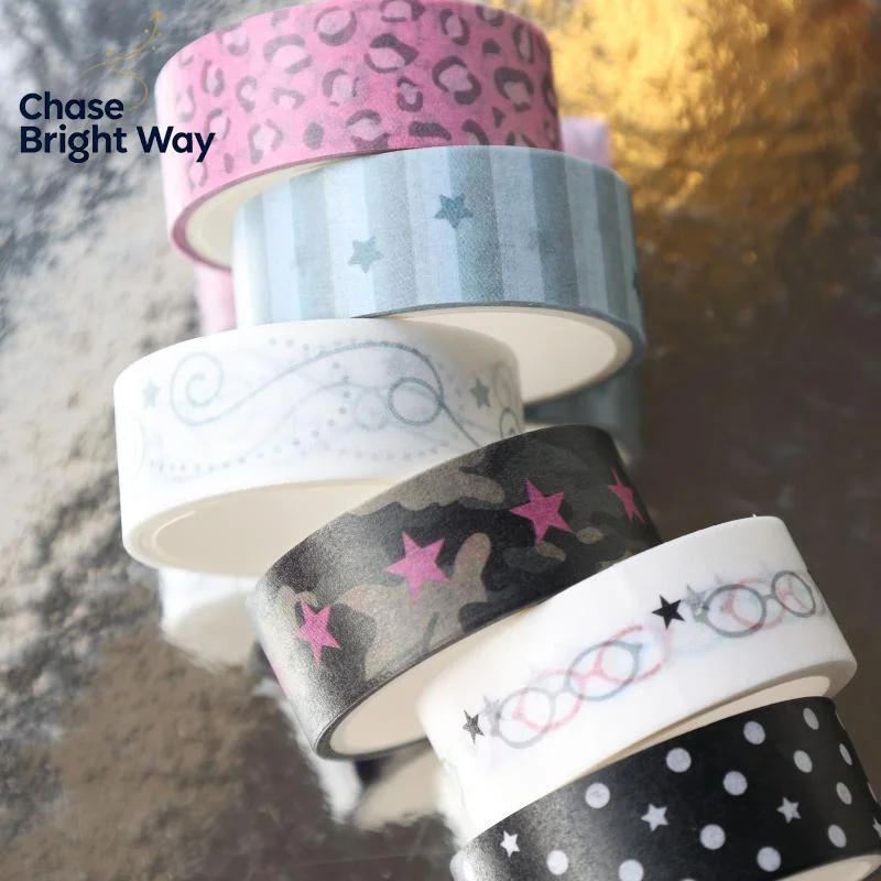 Cute Polka Dot Journal Tape Set 1/6Pcs INS Aesthetic Easy Tear Self Adhesive for DIY Crafts Planner Home Decoration