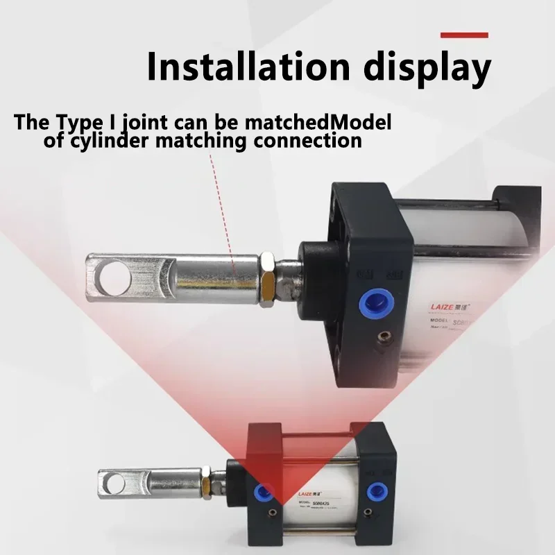 Cilinderaccessoires Pneumatische componenten: SC-standaard cilinder Y-type fitting met pin, I-type connector voor MAL/MA-cilinders