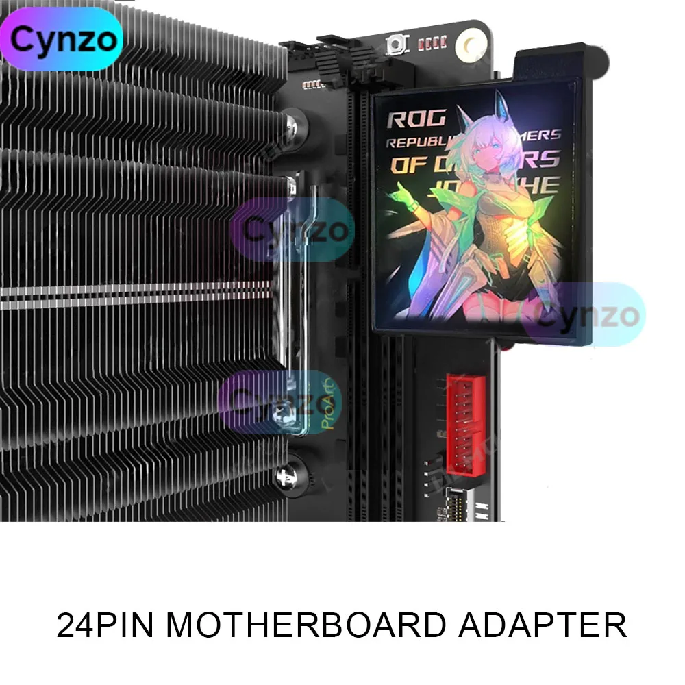 

Индивидуальная материнская плата ATX 24-контактный адаптер рулевого управления, блок питания компьютера, прямоугольный разъем передачи 5 В ARGB AURA SYNC, моддинг ПК