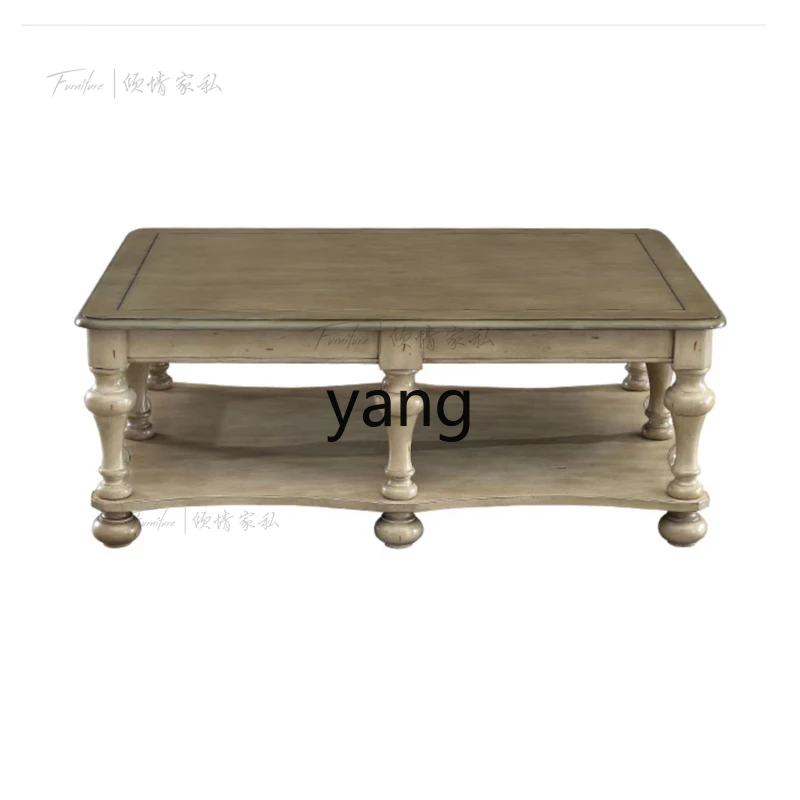 

CX Solid Wood Simplicity Household Living Room Coffee Table Distressed Small Apartment Tea Table Rectangular