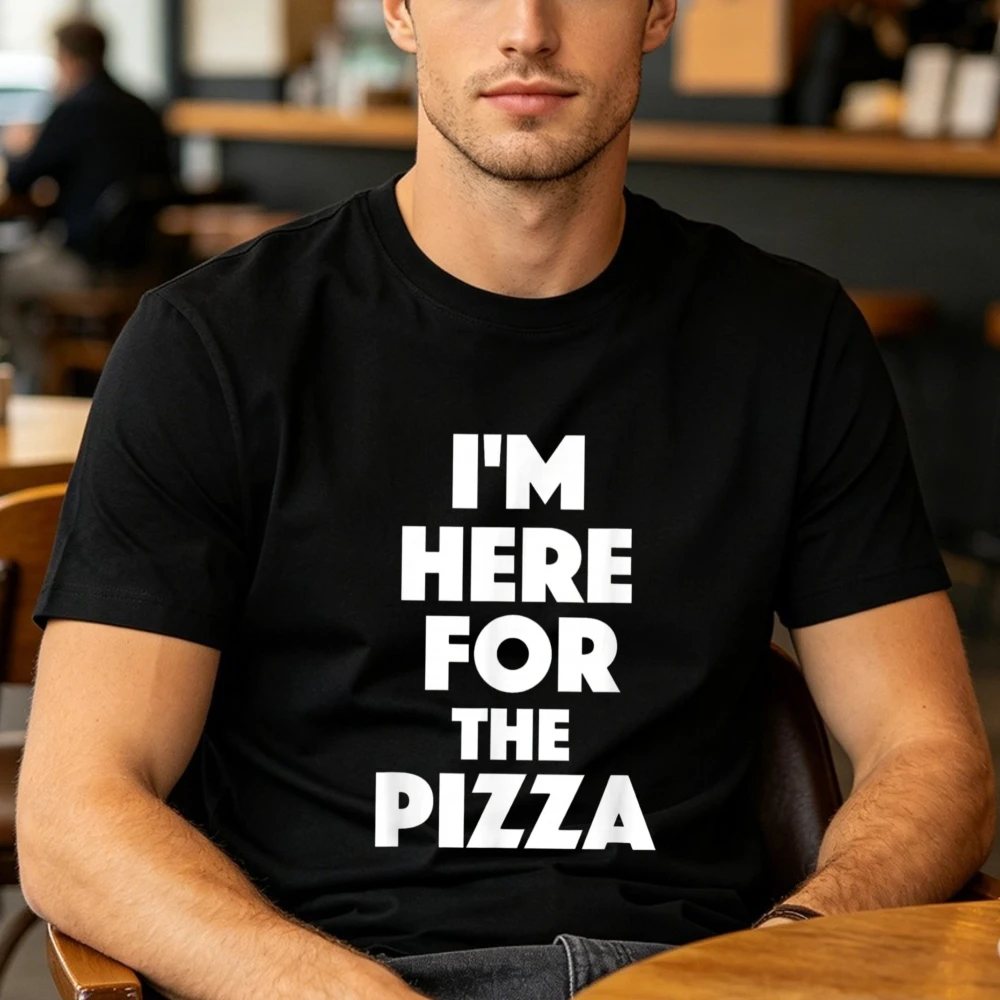 I'm Here For The Pizza-Food Lover Pizza Baker T-Shirt Funny Foodie Party Men Women Trendy Tops Retro Humor Street Cotton Tshirt