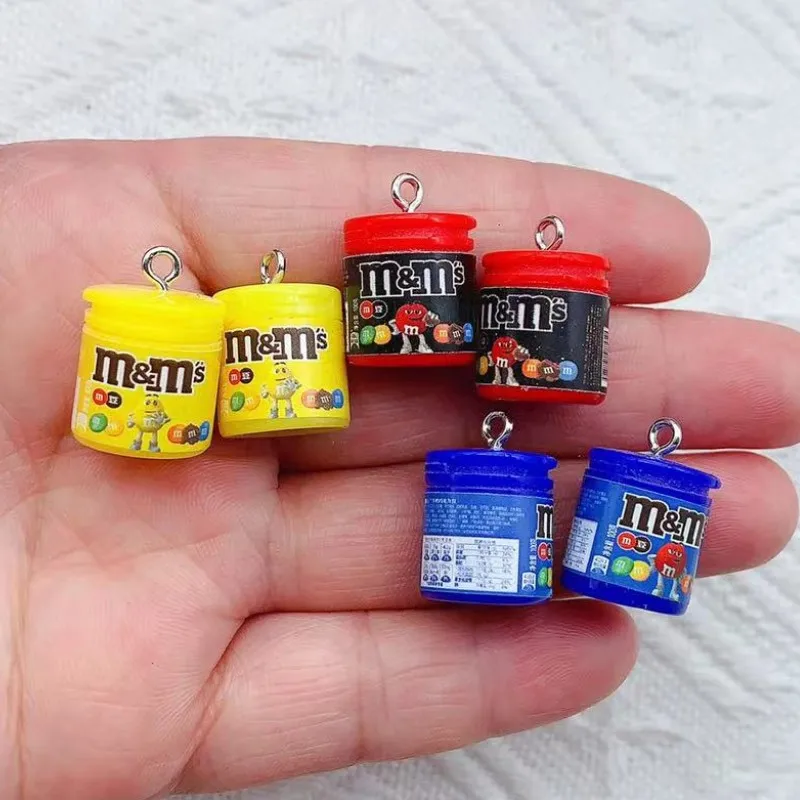 10Pcs Miniature Kawaii M Bean Box Resin Charms for Jewelry Making Accessories DIY Pendants Earrings Necklace Keychain Decoration