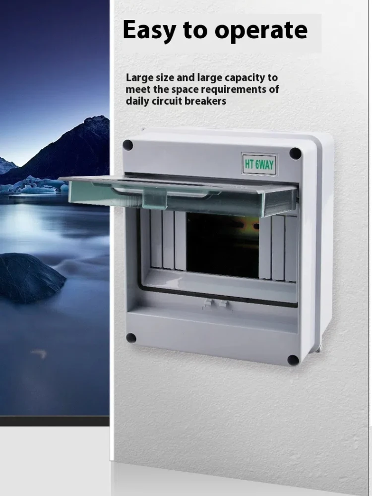 HT-6 Loop Waterproof Distribution Box New Energy Charging Pile Switch Leakage Protection Box Open-installed Rainproof Box